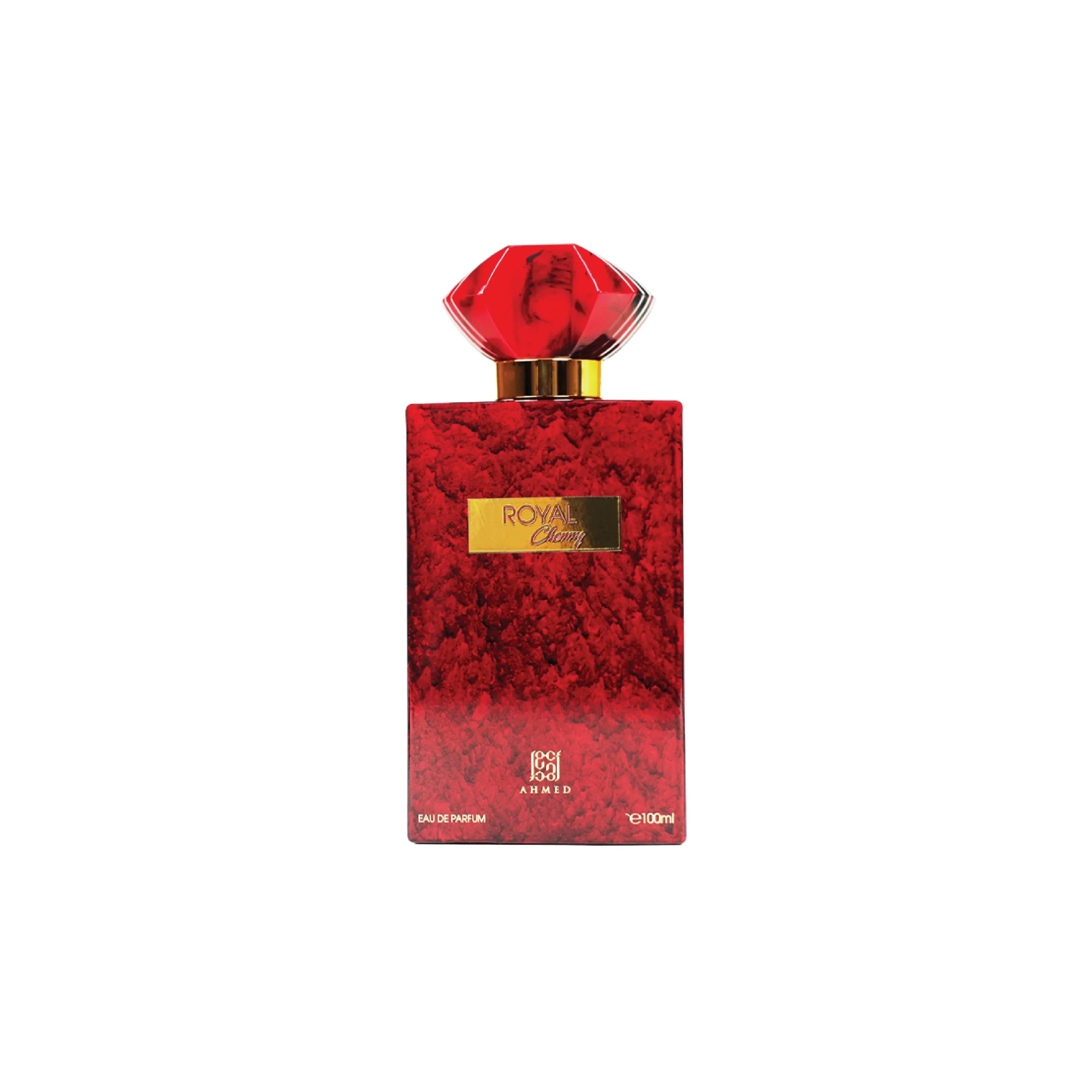 Royal Cherry Eau de Parfum 100ml with red textured bottle and gem-like cap