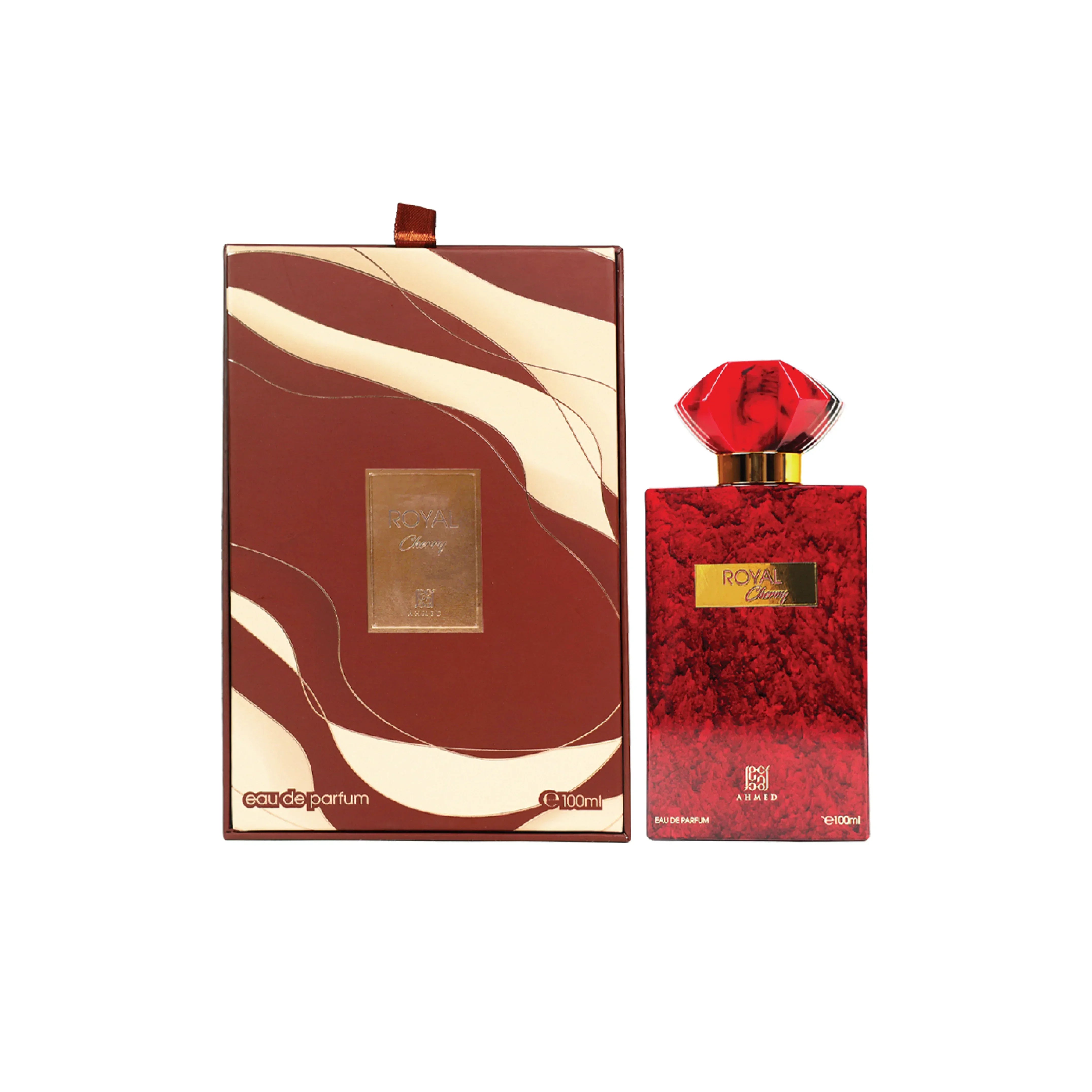 Royal Cherry eau de parfum 100ml with luxury red bottle and elegant gift box