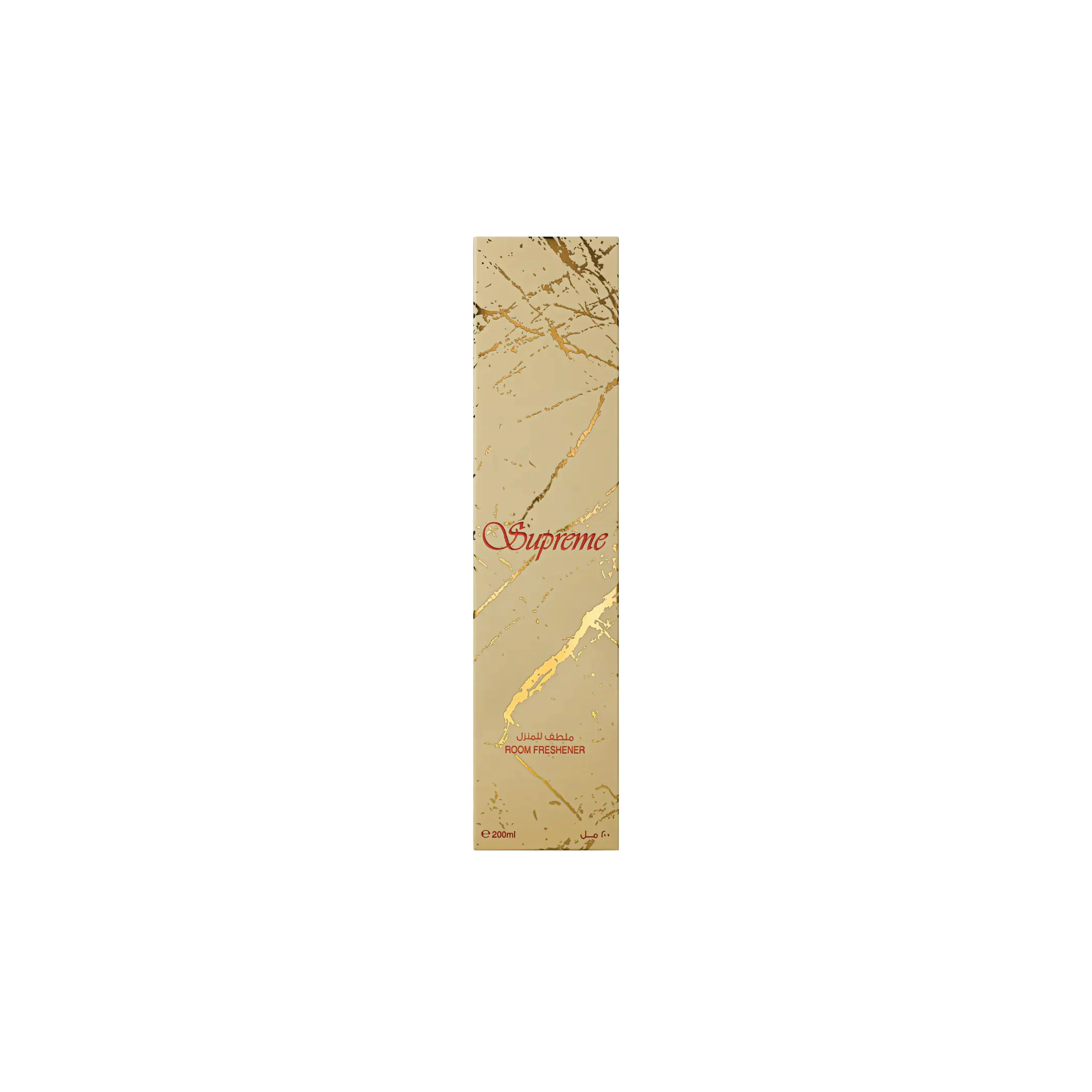 Supreme room freshener with gold marble design, 200ml luxury fragrance for elegant spaces