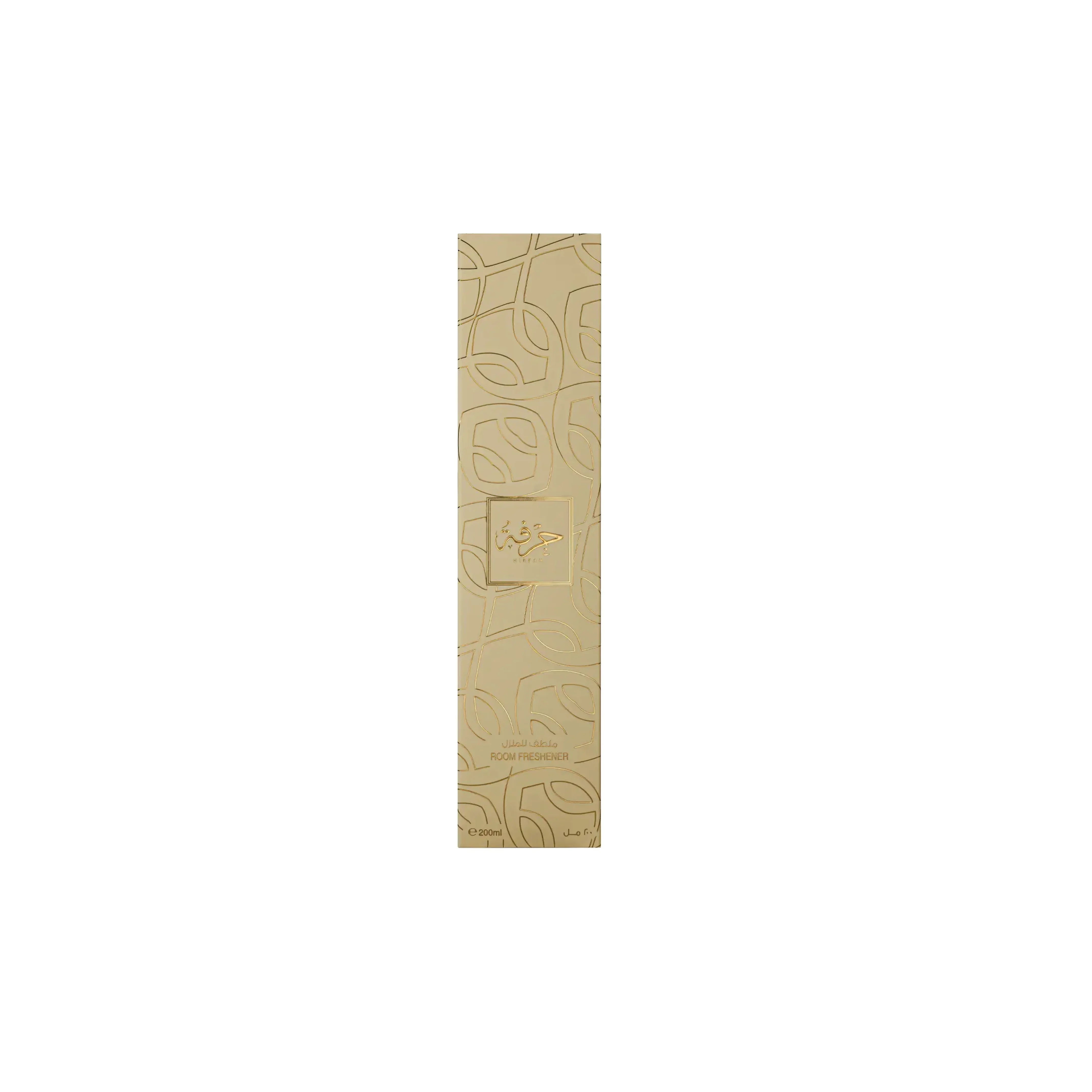 Luxury room freshener with gold leaf design, 200ml, Middle Eastern fragrance