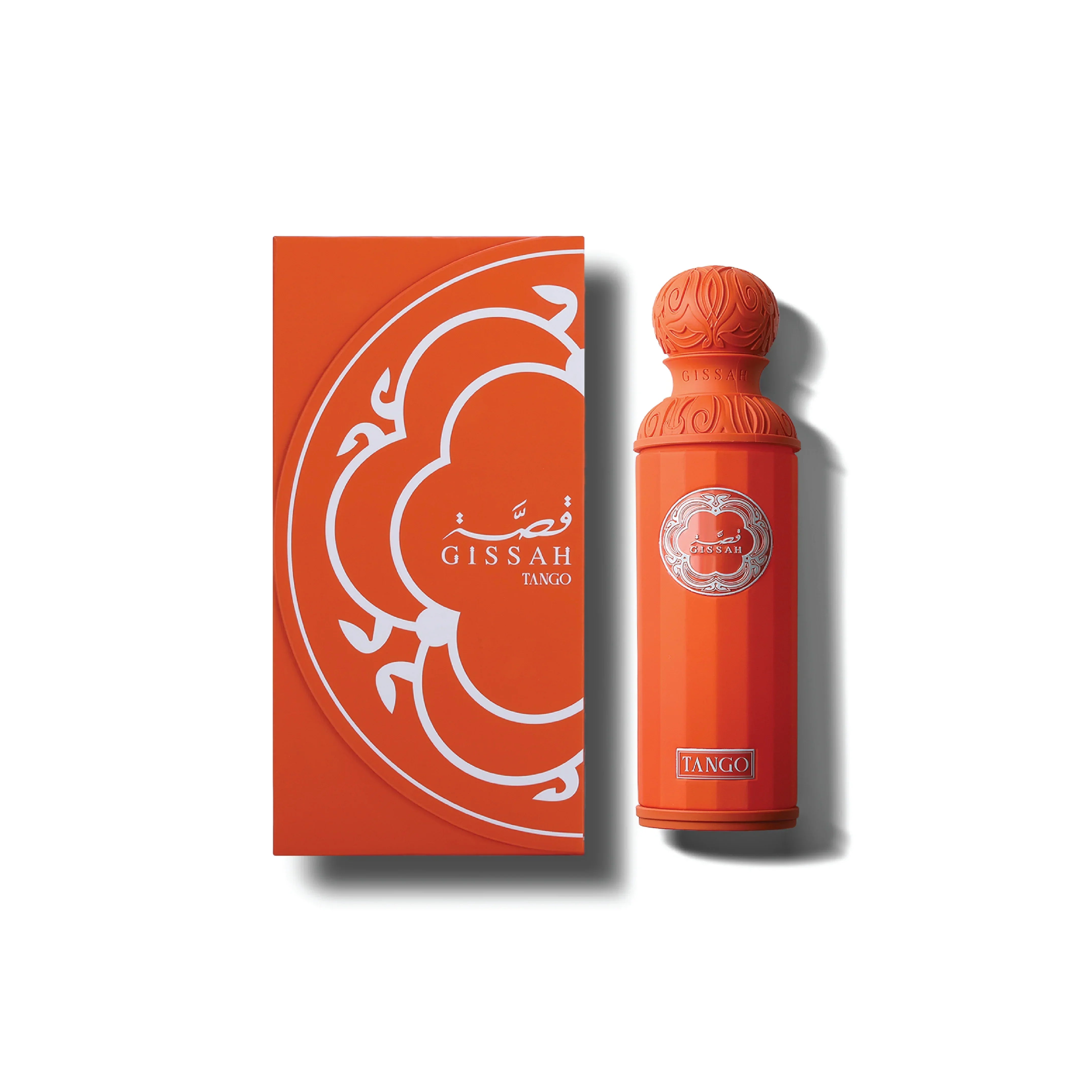 Gissah Tango luxury perfume bottle and matching orange decorative box