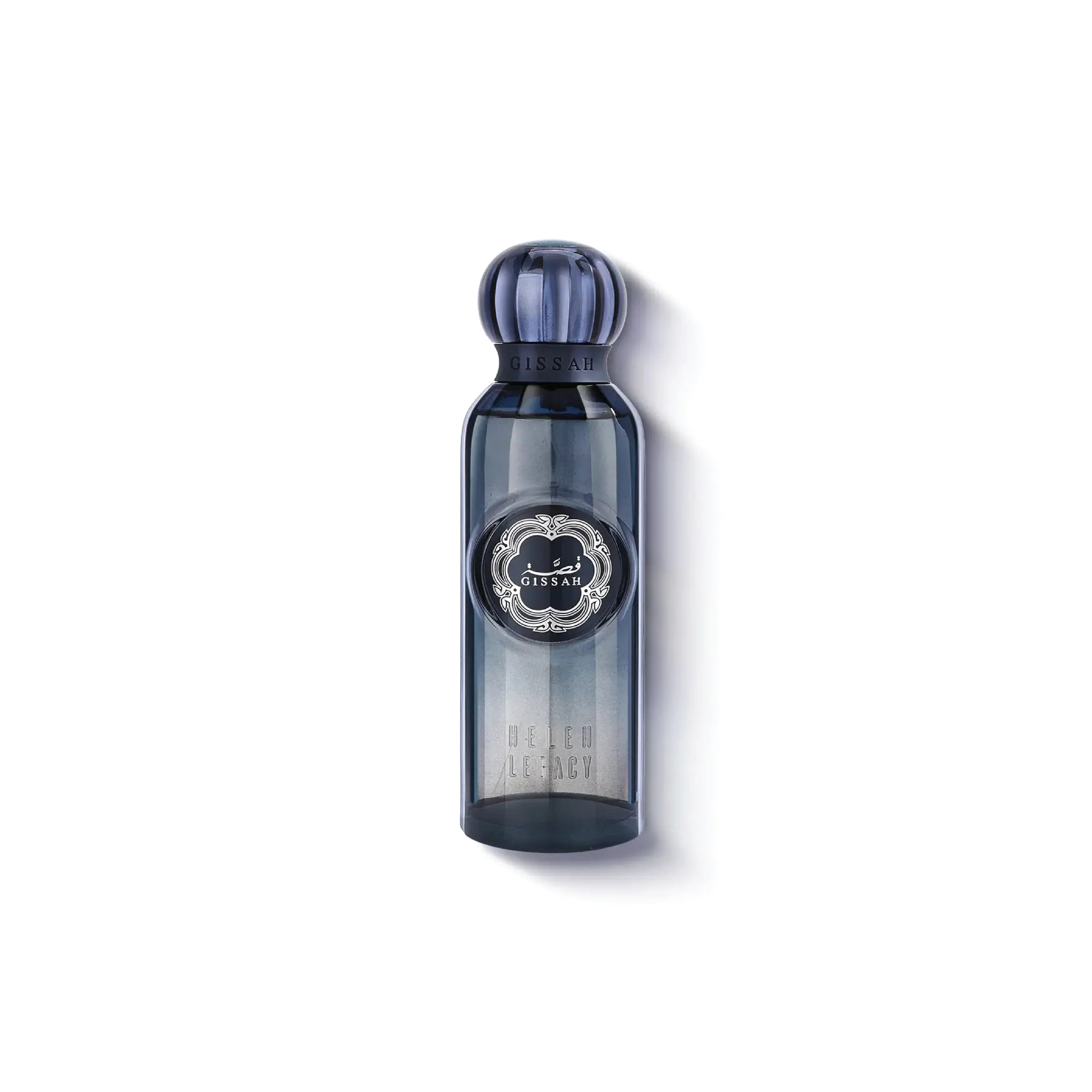Elegant Gissah perfume bottle with Middle Eastern design on a white background