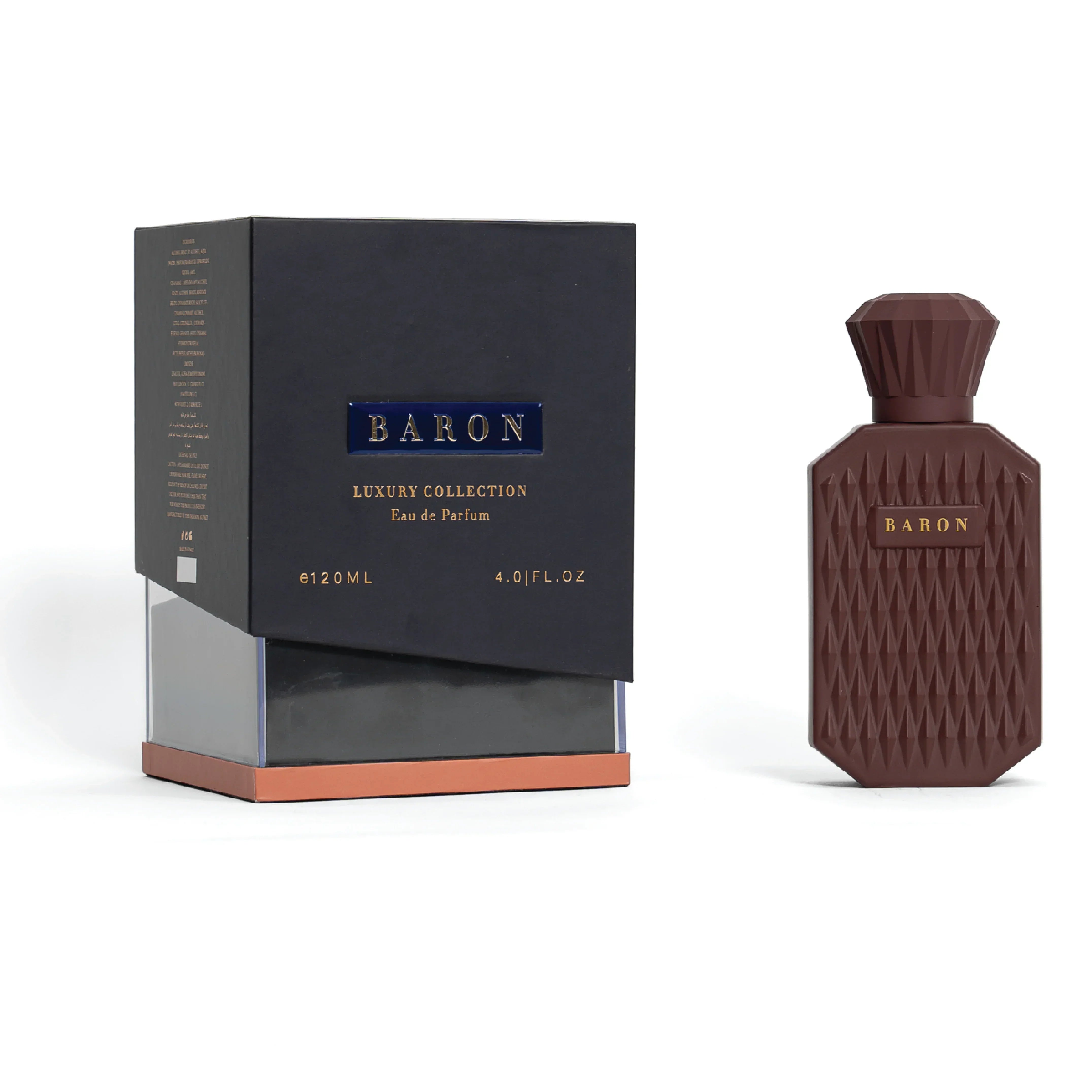 BARON Luxury Collection Eau de Parfum with geometric brown bottle and elegant box