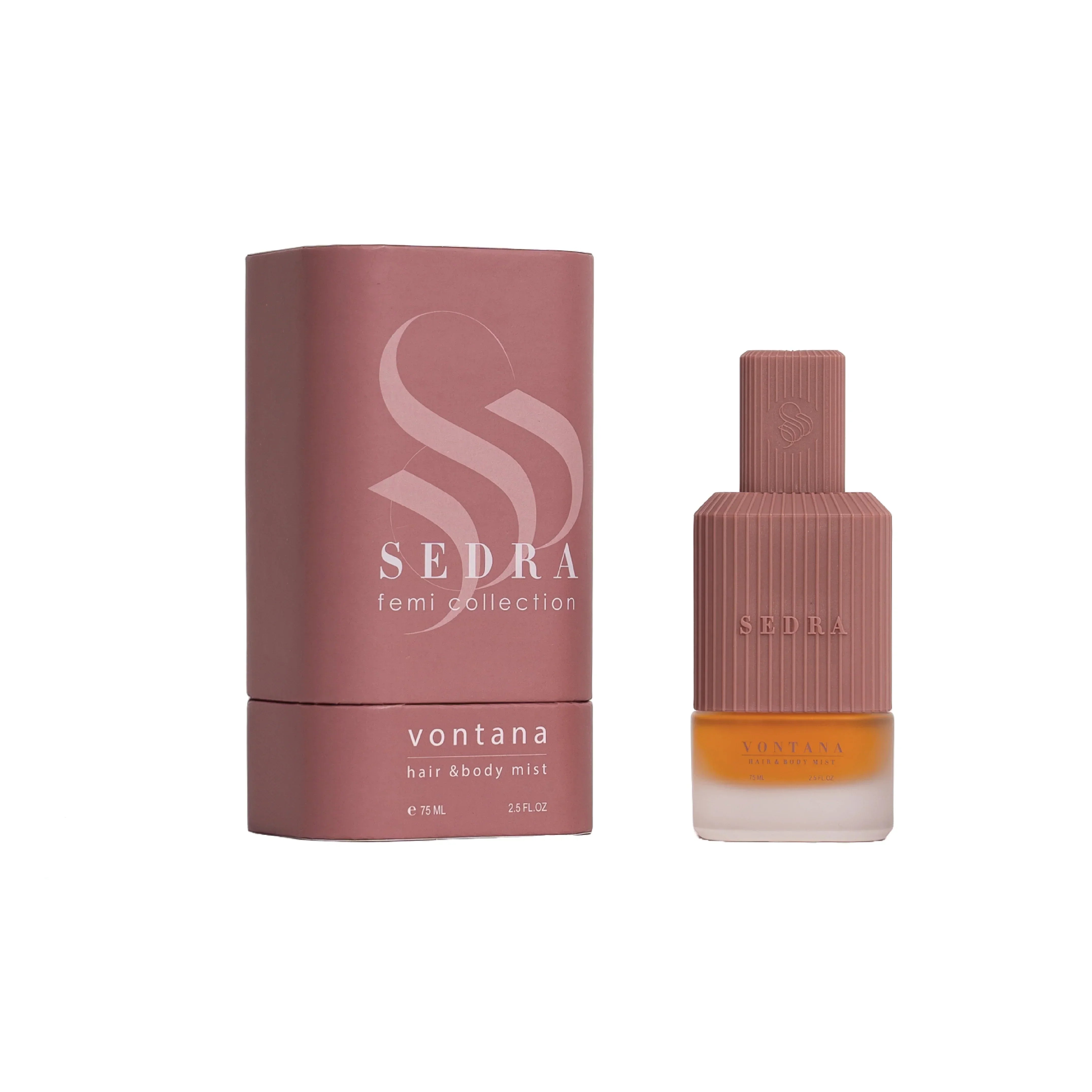Sedra Femi Collection Vontana hair and body mist with matching pink box, 75ml luxury perfume